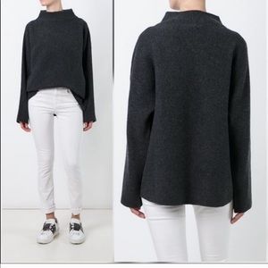Vince Funnel Neck Cashmere Blend Sweater Coal